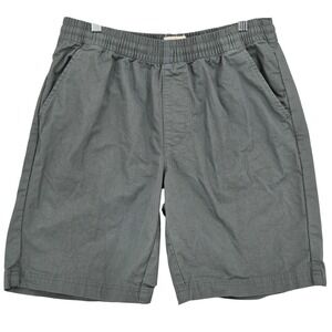 Pact Men Large Organic Cotton Twill Shorts Gray Preppy Stretch Casual Lounge